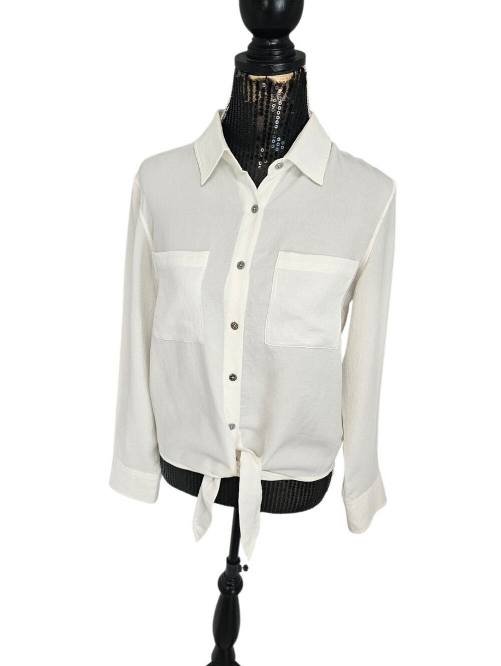 7 For All Mankind Button Down Tie Front Small